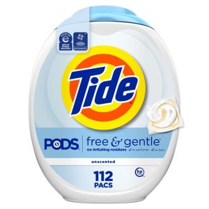 Tide Pods HE Compatible Laundry Detergent Pacs - Free & Gentle