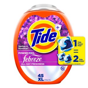 Tide Spring and Renewal Power Pods HE Compatible Febreze Odor Eliminator Laundry Detergent