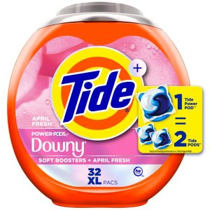 Tide April Fresh Power Pods with Downy HE Compatible Laundry Detergent Pacs